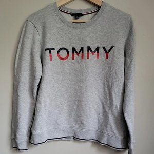 Tommy Hilfiger Sweatshirt Womens/Mens Small Gray Long Sleeve Pullover Spellout